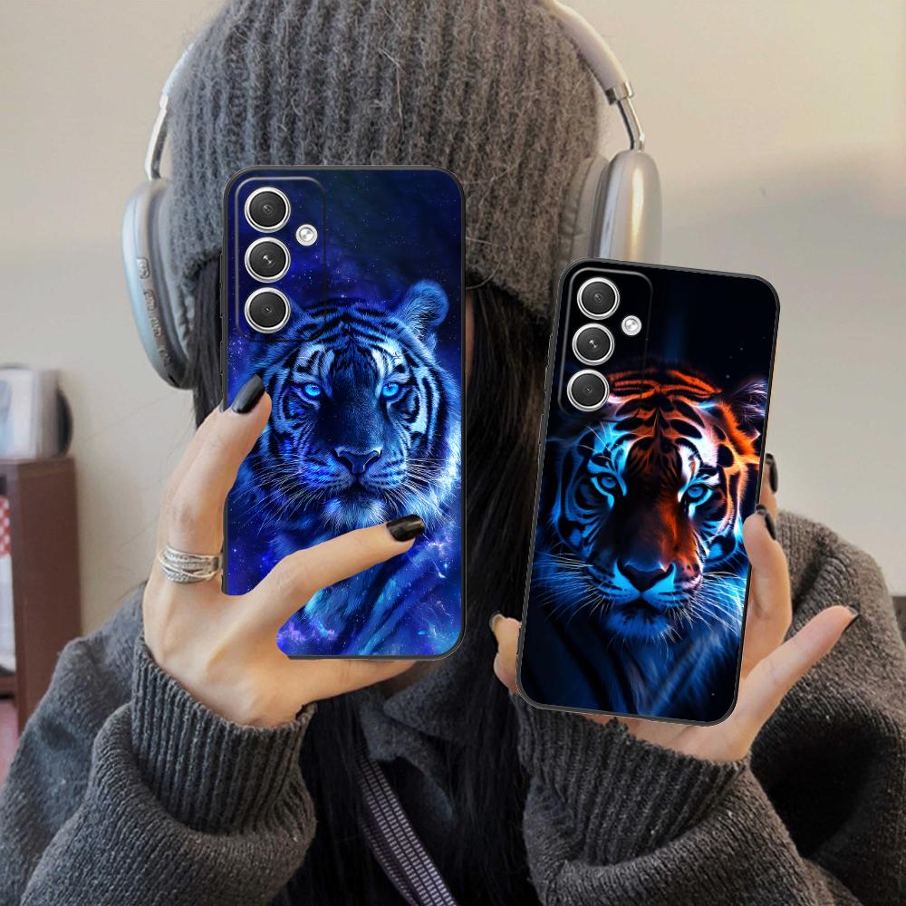 Tiger Neon Mobile Cell Phone Case for Samsung Galaxy S26 S25 S24 S23 S22 S21 S20 Note20 Plus FE Ultra Colorful Cover Cover