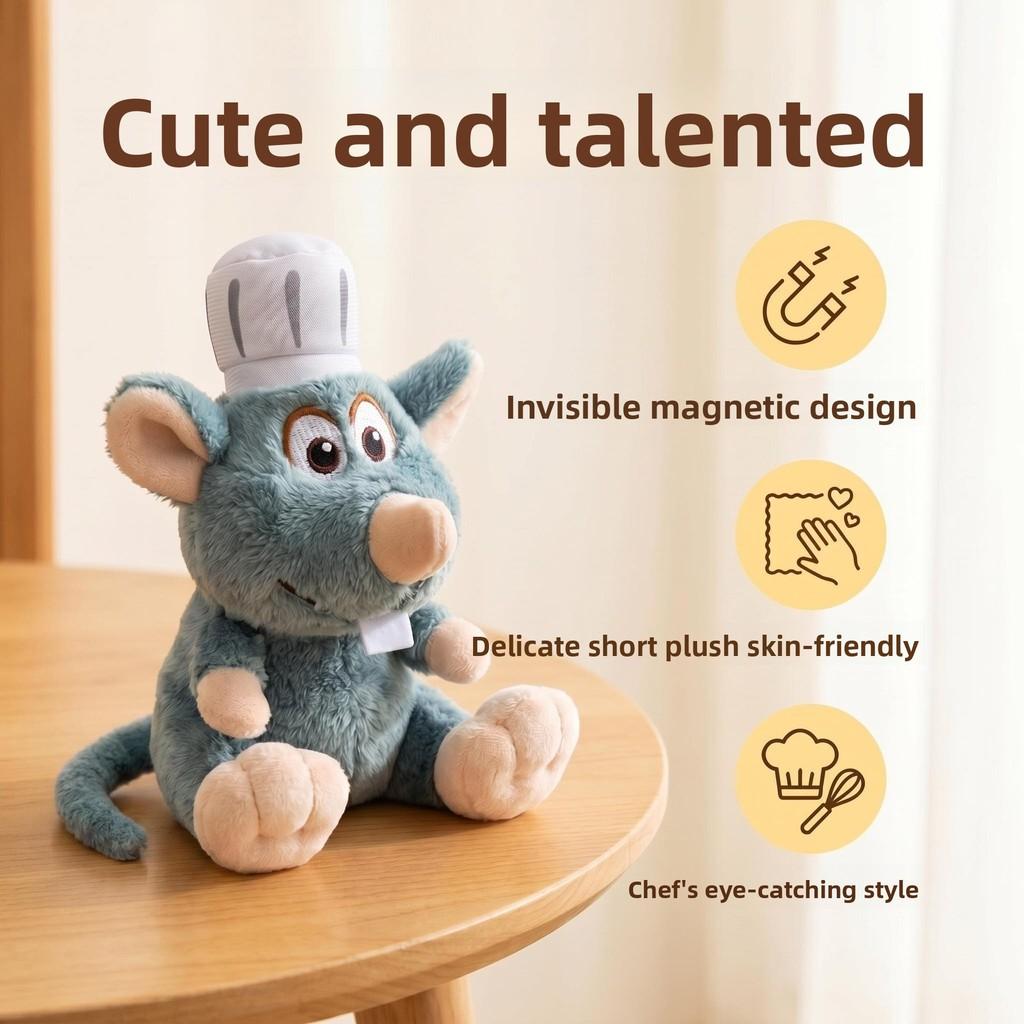 Ratatouille Plush Mouse Magnet Toy With Magnetic Base For Kids And Collectors