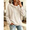 Women S Solid Drawstring Hooded Knit Loose Fit Casual Sweatshirt With Pockets