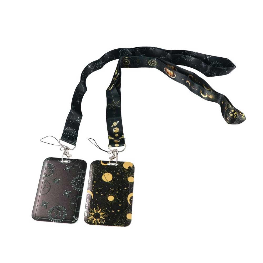 Sun and Moon Phone Lanyard Keyrings ID Card Holder Badge Holder Phone Neck Strap Hanging Rope