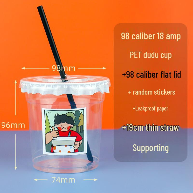 

Disposable PET Transparent Drink Cups with Lids