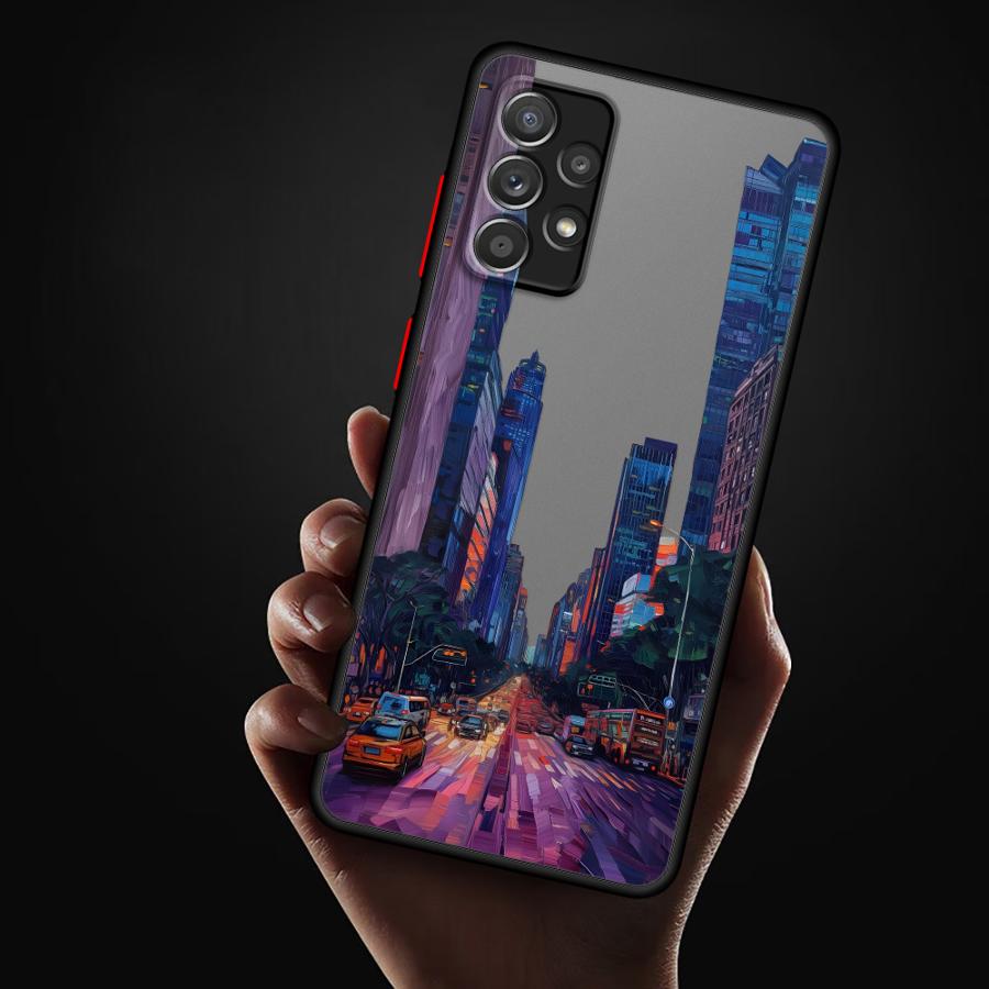 Phone Cover Case for Samsung Galaxy A54 A52S A72 A14 A23 A17 A52 A73 A33 A35 A56 A55 A53 A16 A15 A34 A36 Oil Painting City