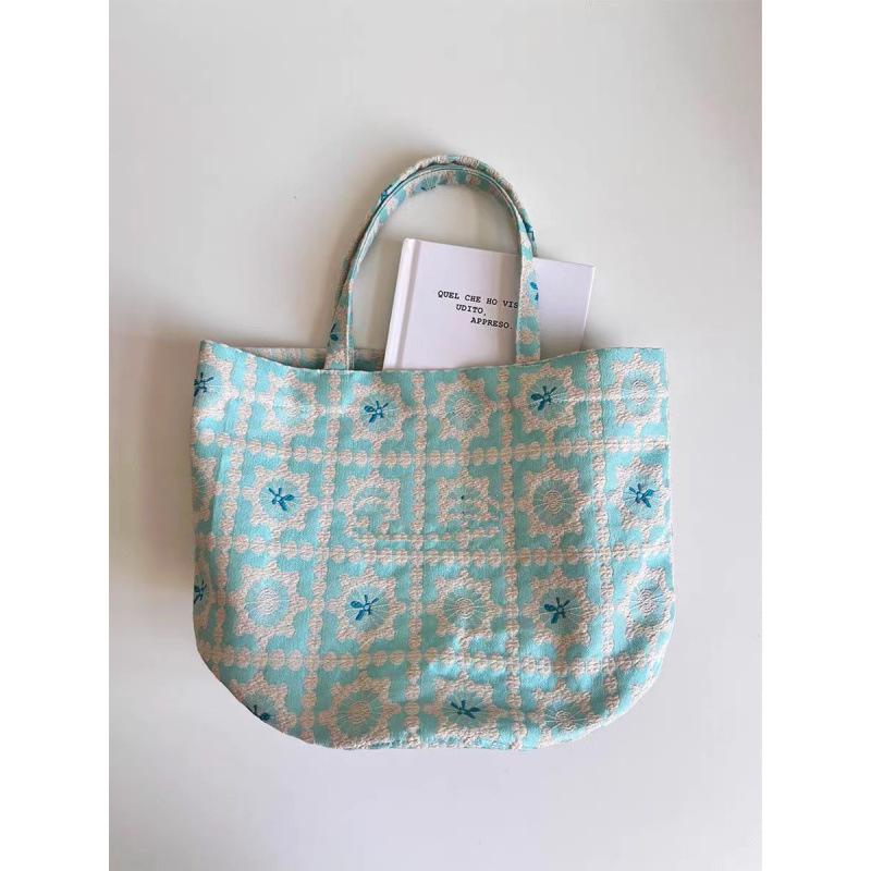 

Небесно-голубая жаккардовая сумка-ведро, сумка-корзина для овощей, сумка-тоут, тканевая сумка небесно-голубой