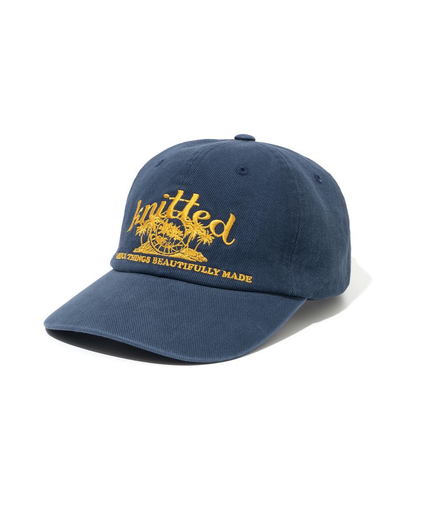 KNITTED Palm Tree Logo Embroidered Ball Cap Navy
