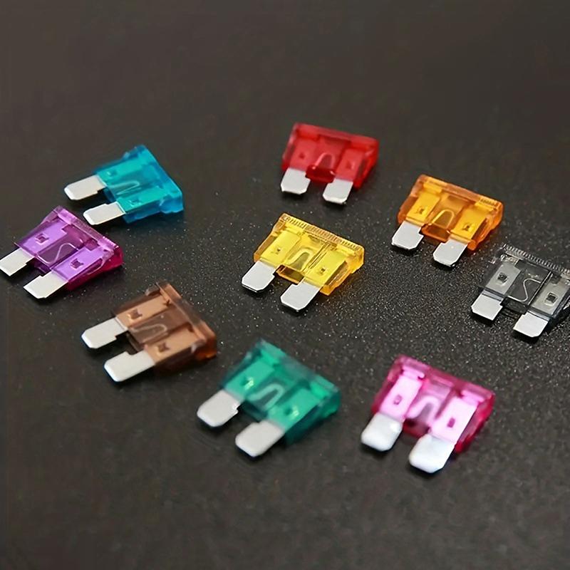 50/100Pcs Car Fuse Assortment Set Profile Middle Size Blade Type Fuse Auto Car Truck 2-35A Fuse With Box Clip