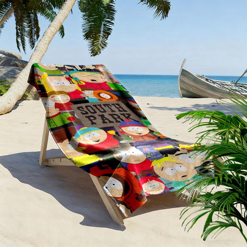 Cartoon Park South Print Beach Towel, Large Soft Quick Dry Towel for Beach Camping Swimming