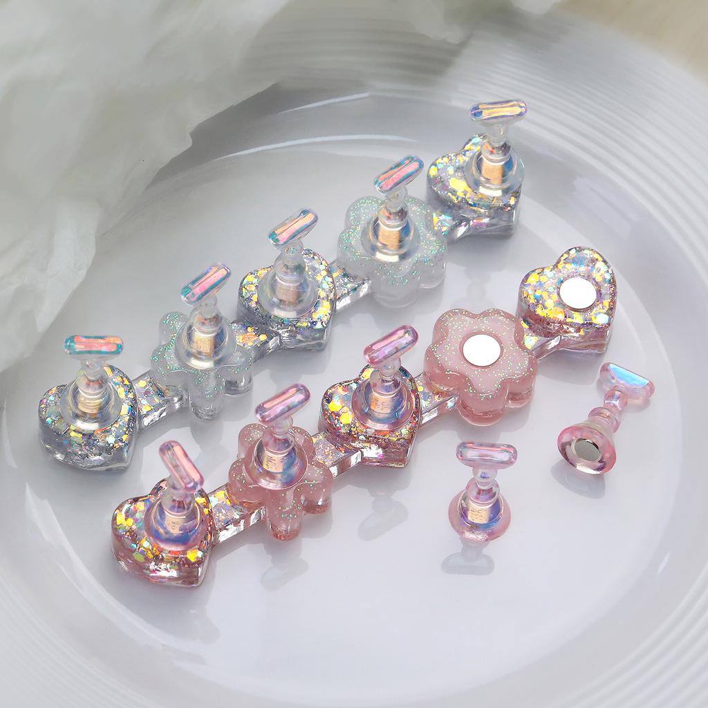 Resin Nail Art Practice Stands Magnetic Nail Tips Holders Training Fingernail Display Stands DIY Nail Crystal Holders