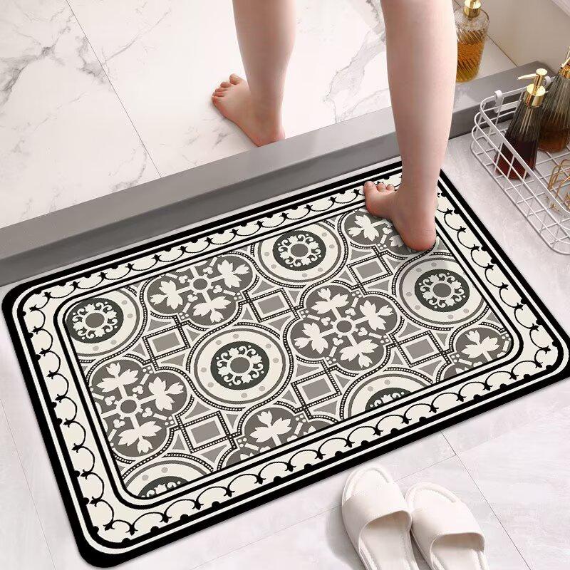 Diatom mud toilet bathroom toilet door soft floor mat toilet water absorbent non-slip foot pad door quick drying carpet