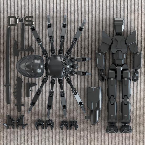 Spider Robot Action Figure with Accessories Movable Joints 3D Printed Model Toy Articulated Dummy Figurine Home Office Decoration Ornament