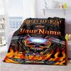 Harley-davidson Motorcycles Personalized Text Blanket Throw Personalized Blanket Comfortable Great for Office Chair Nap Office Livingroom