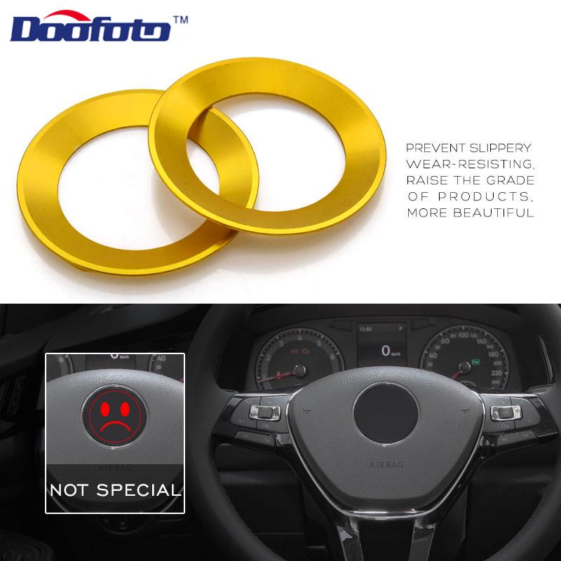 Car Interior Steering Wheel Emblem 3D Sticker Styling Aluminium Alloy Sticker Case For Volkswagen Golf 6 7 Polo CC Tiguan