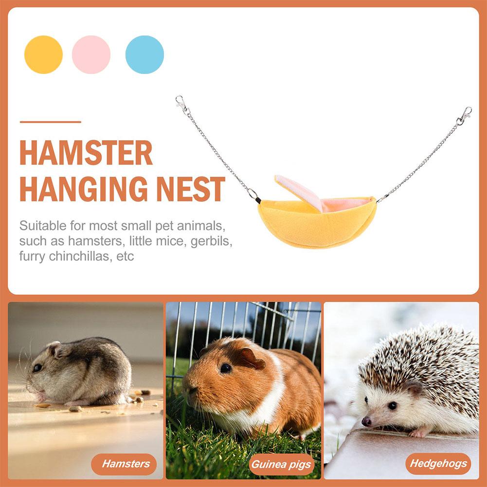 Hamster Cotton Nest Banana Shape House Hammock Bunk Design Cage Animals Hamster Banana House Pet Hammock Bed Cage Winter Ra J5C4