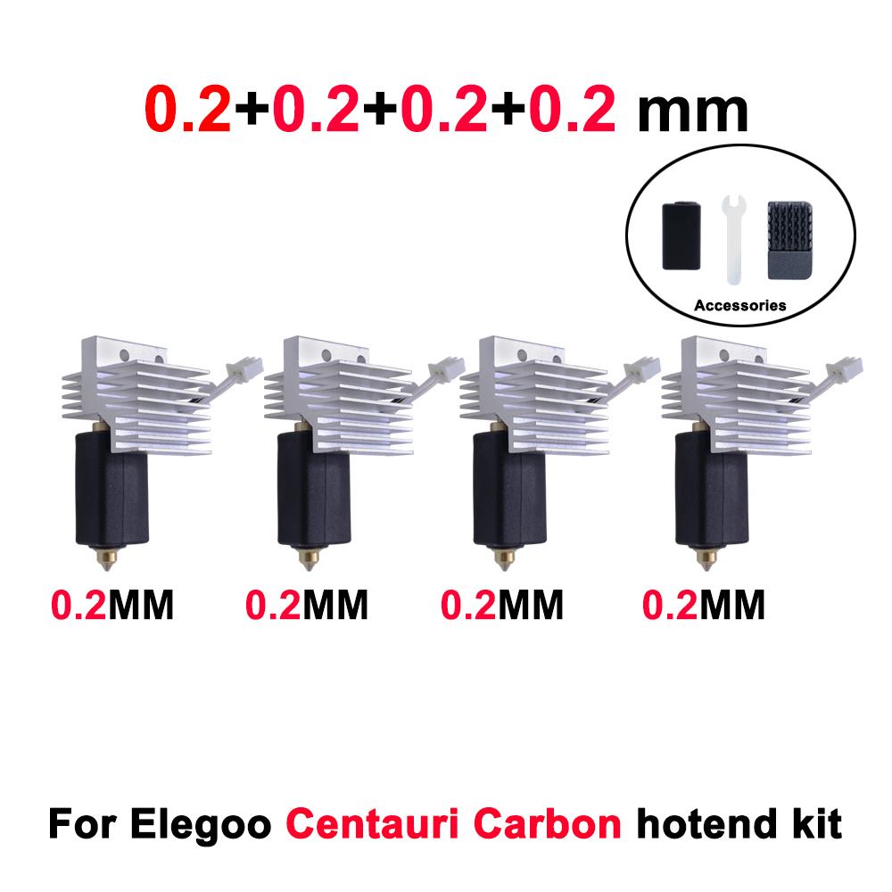 Upgrade Elegoo CC Hotend 0.2/0.4/0.6/0.8mm Assembled Extruder Hotend Kit for Elegoo Centauri Carbon Hot End / Centauri Nozzle