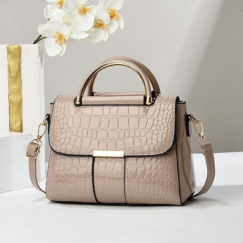 Vibrant Stylish Pu Small Handbag With Glossy Finish And Crocodile Print Trendsetters For