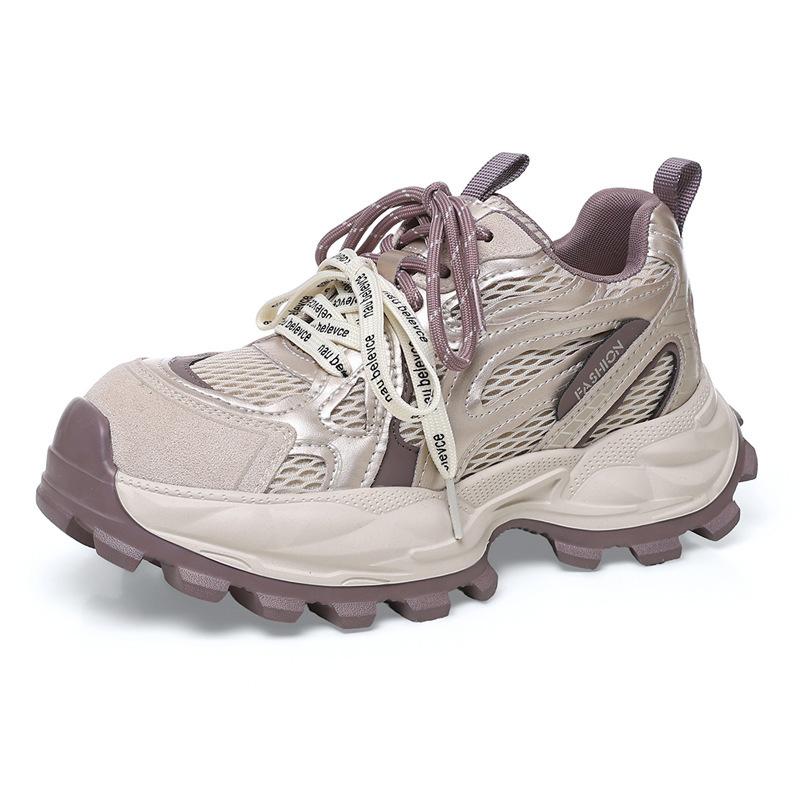 Dad shoes women's 2026 autumn new thick-soled heightening mesh breathable versatile running shoes women's sports shoes