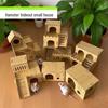 Golden Silk Hamster Villa: Interactive Wooden House with Platform, Climbing Ladder, and Hiding Spots - Complete Set for Landscaping.