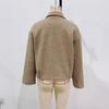 European & American Women's Fashion Casual Pleated Zipper Wool Jacket