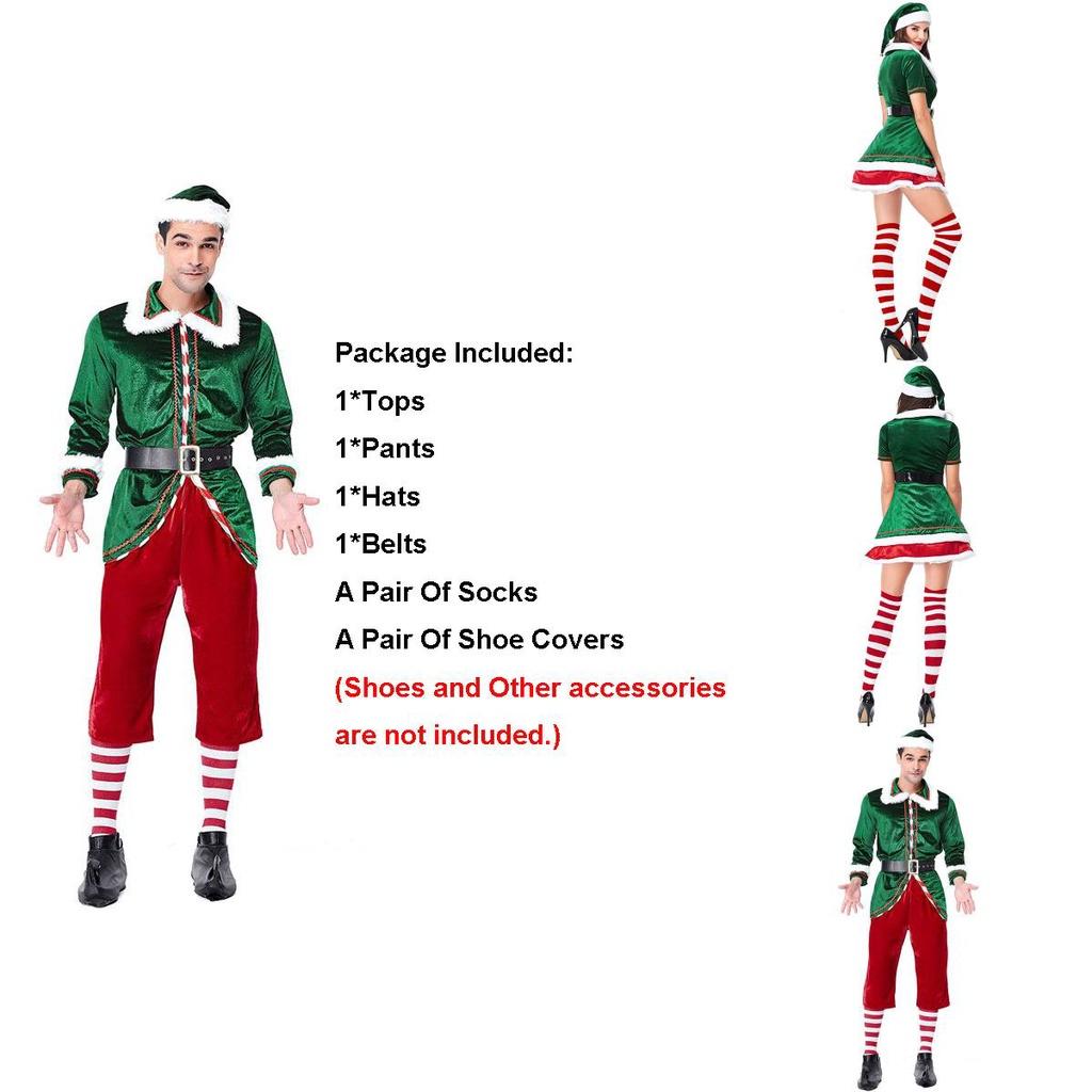Vibrant Xmas Party Fancy Dress With Soft Touch Velvet Santa's Helper Costume