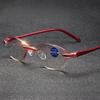 Womens Frameless Bifocal Reading Glasses Blue Light Blocking Diopter +1.0 to +4.0 Far and Near Vision
