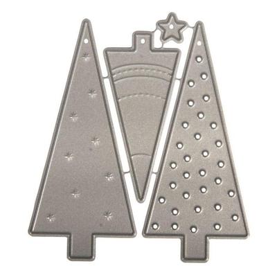 Cutting Dies Kit - LS - Xmas Tree - 0.7x0.7cm To 3x6.9cm - 4 Pieces - Black