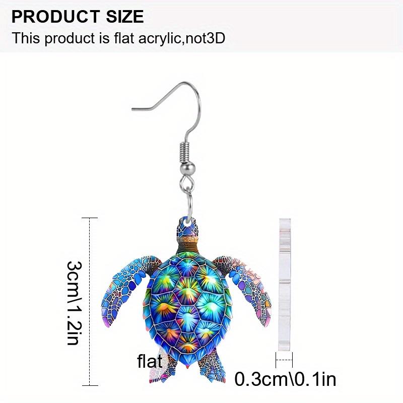 Y2K Colorful Turtle Acrylic Earrings For Women Chic Fashion Earrings Novelty Earrings Summer Vacation Casual Earrings