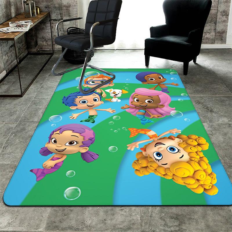 Bubble Guppies Inspired Design Rug Floor Mat for Living Room or Bedroom Soft and Comfortable Carpet a Gift for Birthday and Holiday.