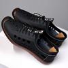 Fashion 2025 Summer Mens Handstitched Soft Leather Hollow-Out Sandals Breathable Casual Shoes Lightweight Soft Sole Comfortable Footwear