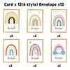 12pcs Cute Rainbow Heart Thank You Cards Set with Envelopes, Birthday Greeting Cards with Messages for Invitations & Gifts