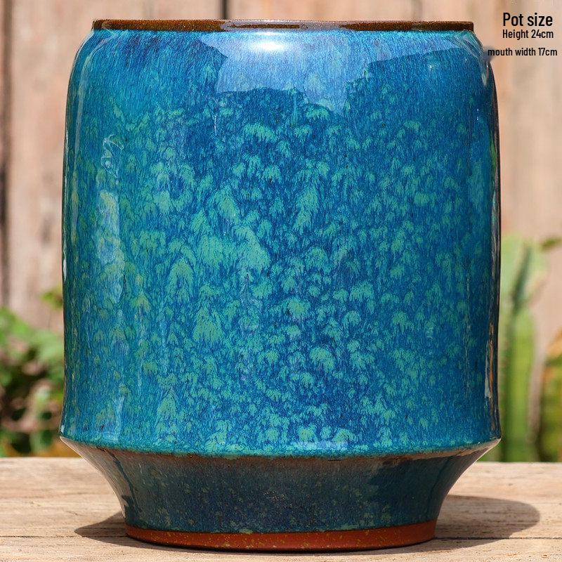 Large Handmade Coarse Pottery Ceramic Flower Pot for Outdoor Courtyard and Home, Ideal for Bougainvillea and Large Succulents