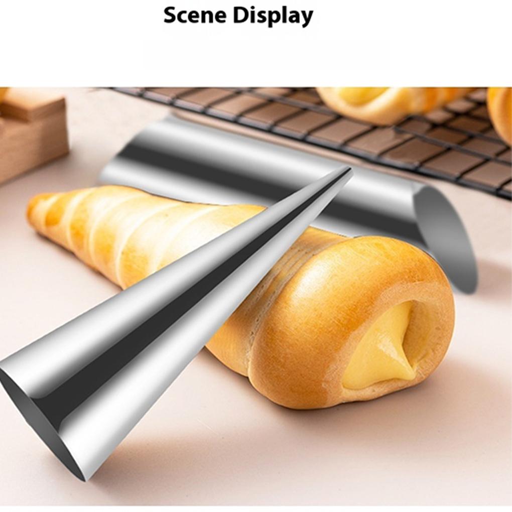 20PCS Croissant Molds Stainless Steel Round Tube Cone Tube Breads Mould Dessert Baking Tools Household Kitchen Bakery Gadgets