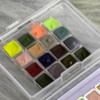 0.3/0.5/1/2ml 16-color Plastic Box Watercolor Paint Set Portable Watercolor Paint Students' Art Classes Painting Doodles Set