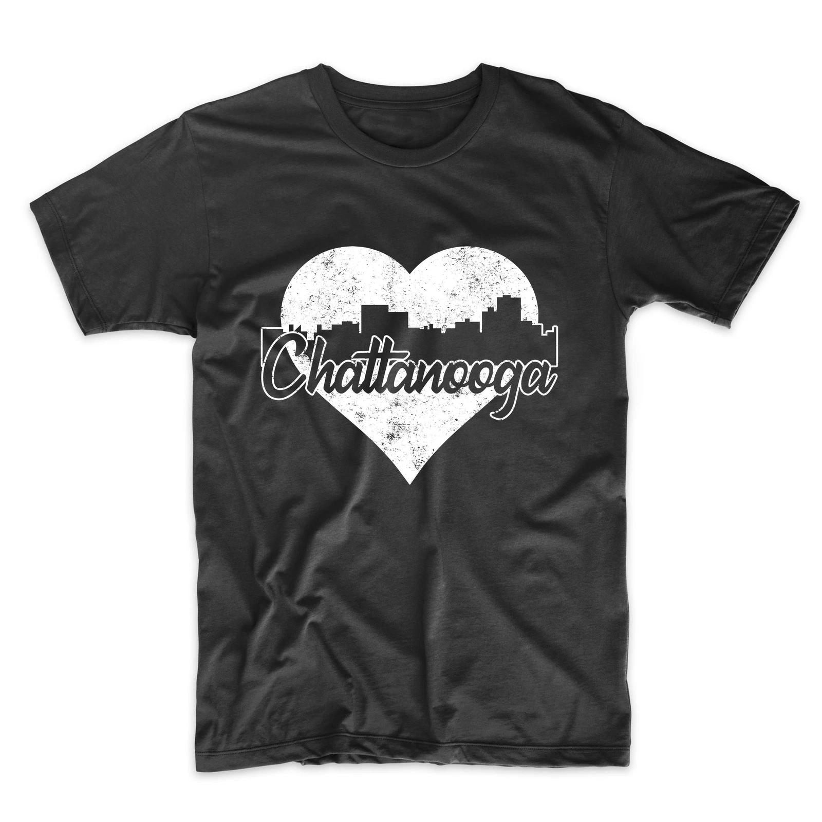 Men s Chattanooga Shirt - Retro Chattanooga Tennessee Skyline Heart T-Shirt S