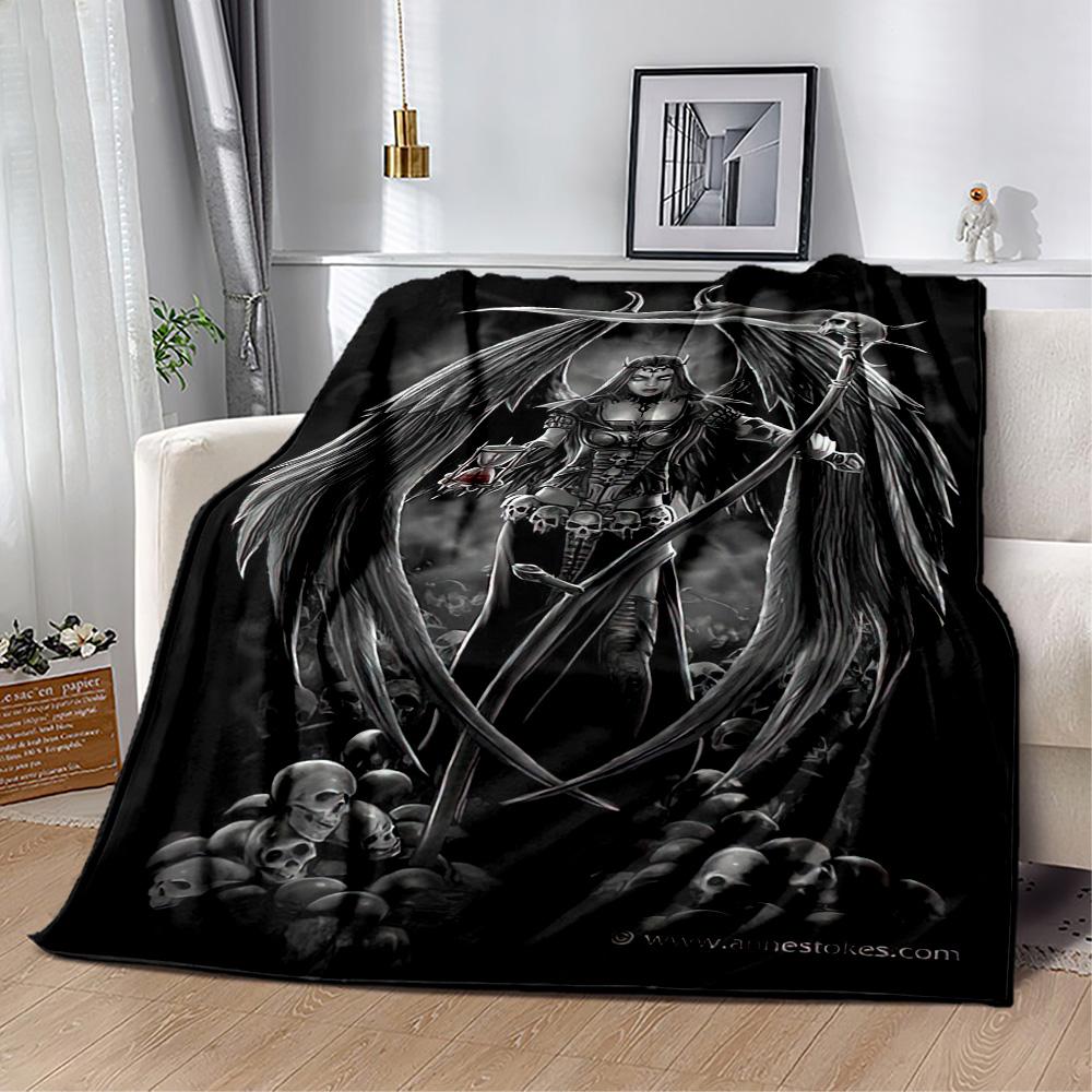 Gothic Style Blanket Soft & Cozy Suitable for Office Seaside Bed Four Seasons Universal Digital Print Unique Gift for Family and Friends Camping