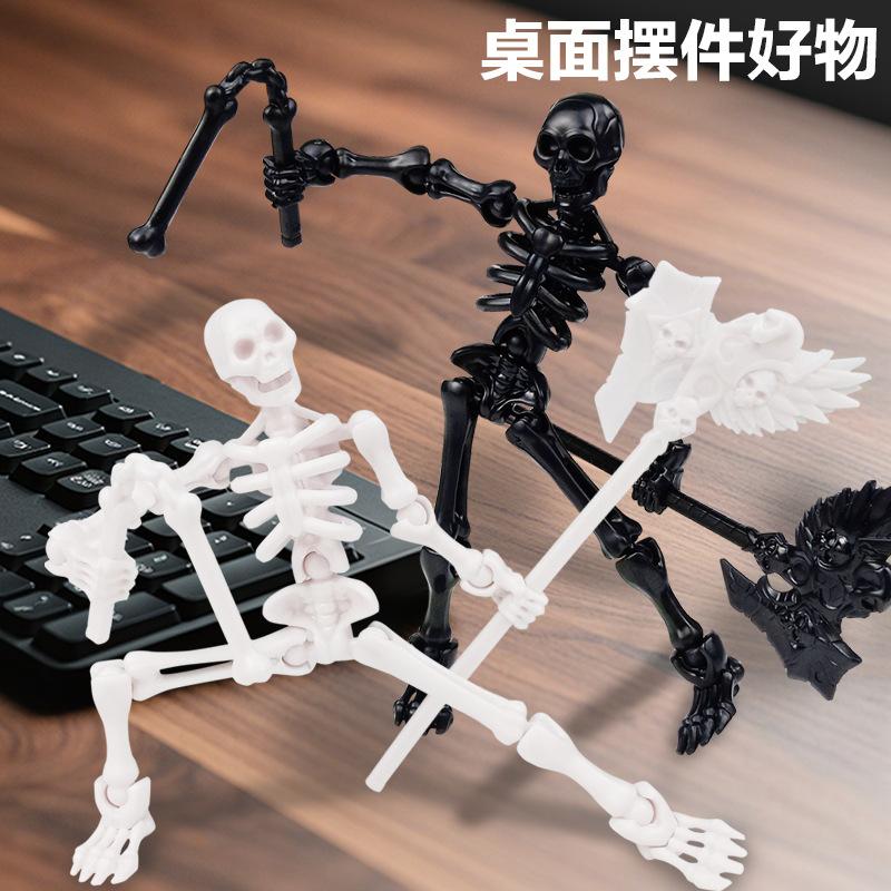 3D-Druck Skelettmann Mehrgelenkig Beweglich Verformbar Schaufensterpuppe DIY Montage Kreatives Ornament Actionfiguren Mit Zubehör
