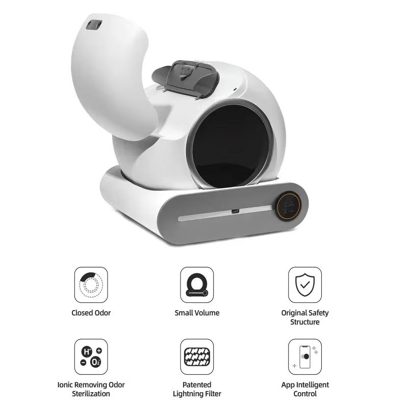 Tonepie Automatic Smart Cat Litter Box Self Cleaning App Control Pet Toilet Litter Tray Ionic Deodorizer Pet Arenero Gato 65L
