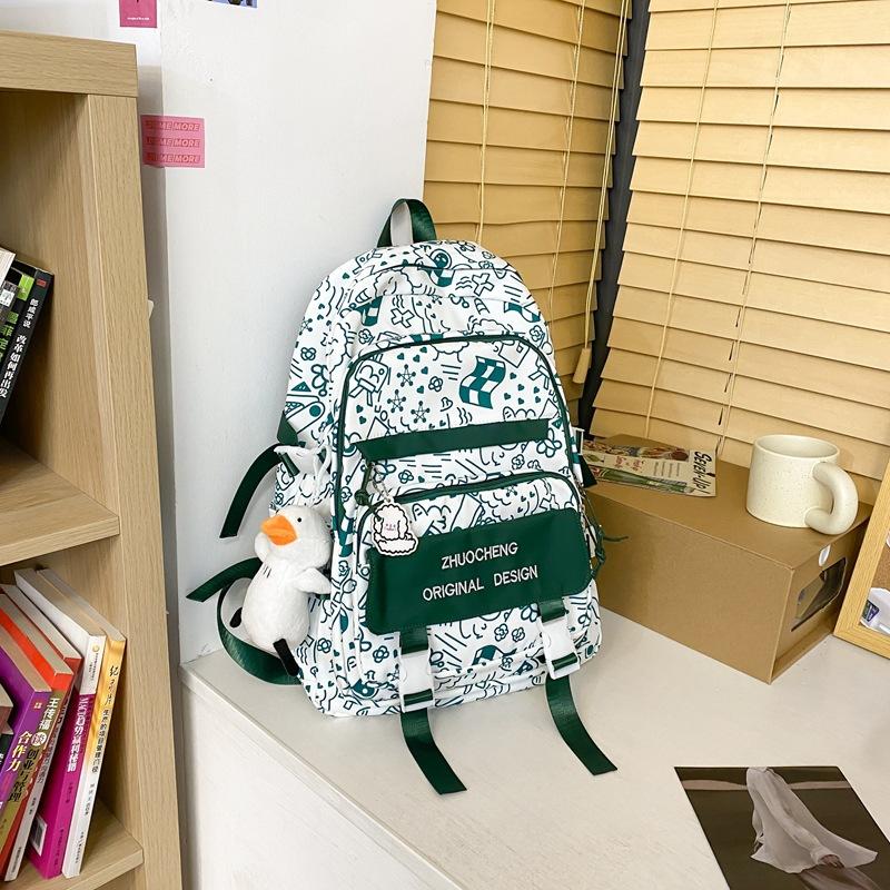 School bag college students Mori leisure niche Korean version ins new graffiti backpack high school students large capacity backpack