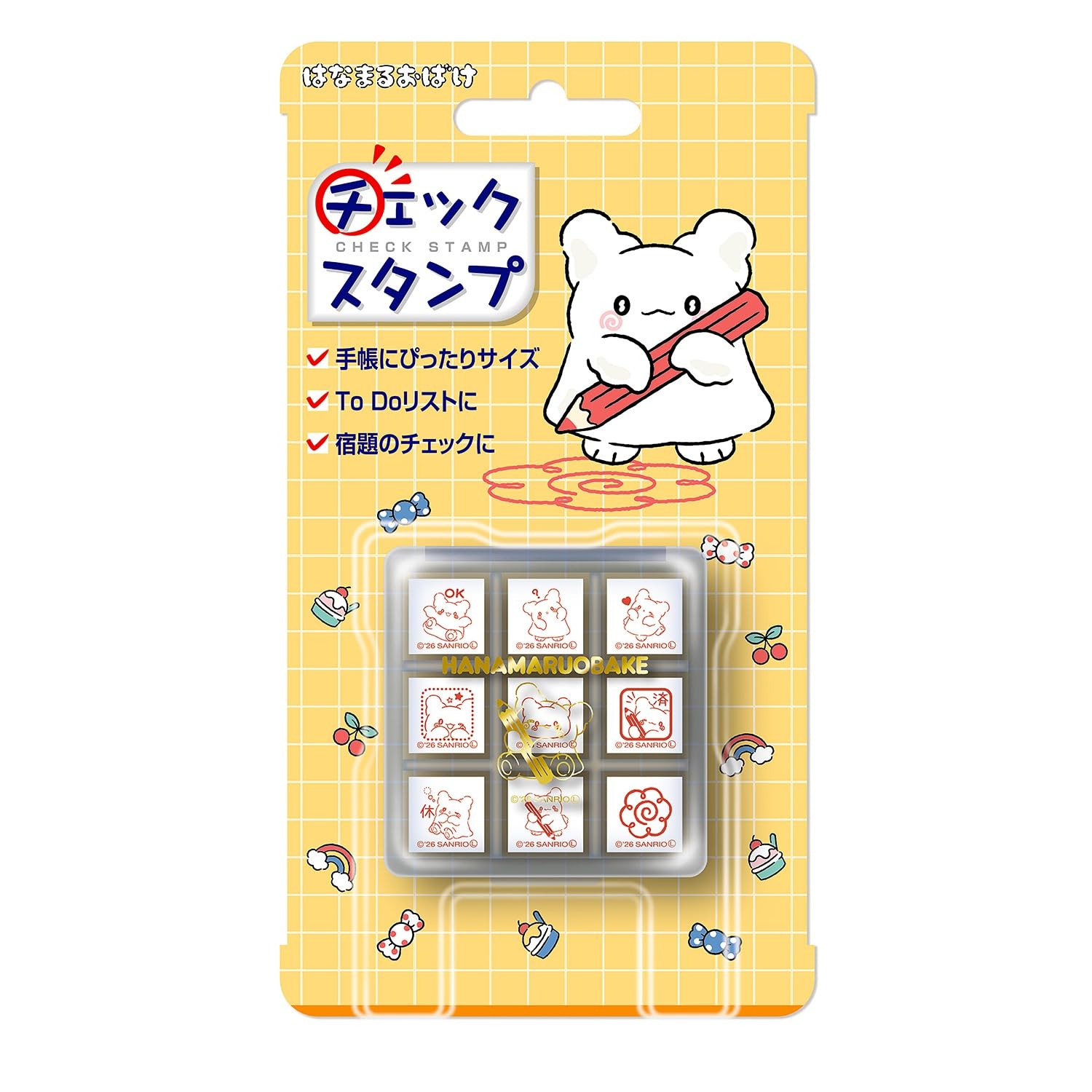 Beverly Sanrio Hanamaru Obake Stamp Check Stamp CK9-063