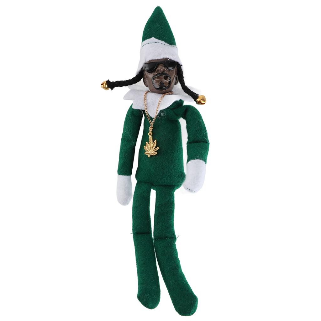 Bambola Elfo Nero di Natale Resina Feltro Giocattolo Bambola Hip Hop Ornamento Natalizio per Casa Festa Portico