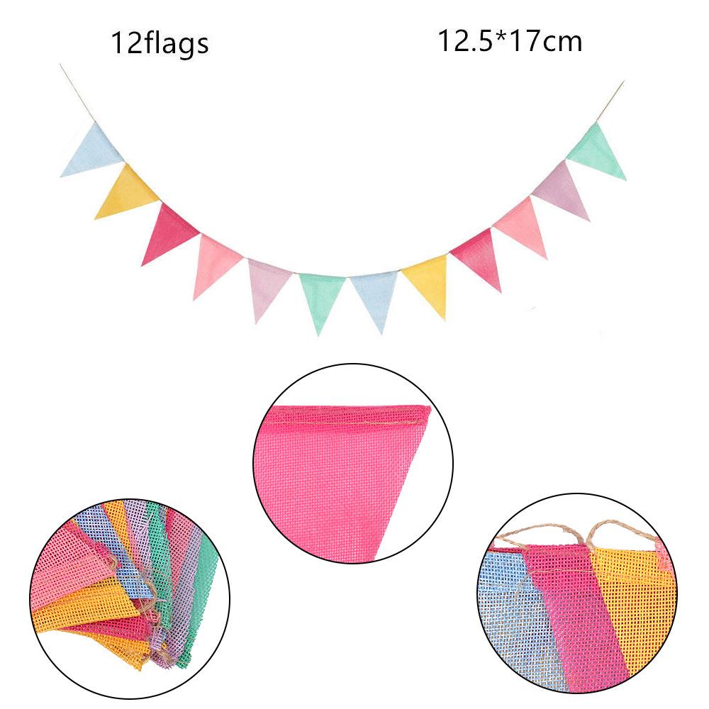 Colorful DIY Triangle Flag Bunting for Christmas, Wedding, Birthday, Party Decoration