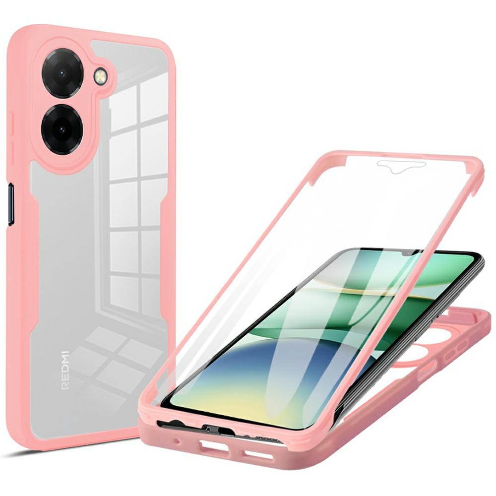 Pro Xiaomi Redmi A5 4G (171,7 mm)/Pouzdro Poco C71 4G Akryl+TPU Průhledný Kryt na Telefon s PET Fólií na Obrazovku