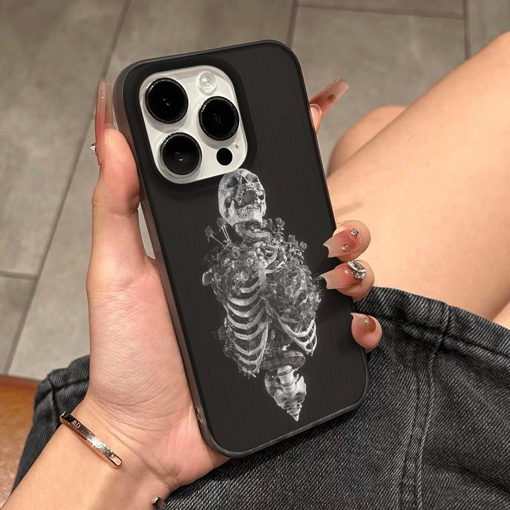 Radiological Human Organs Skeleton Phone Case For IPhone 17 16 15 11 12 13 14 Pro Max Soft Corrugated Silicone Cover Case