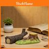 Cartoon Resin Tree Stump Car Ornament With Green Grass For Vehicle Decor And Creative Gift