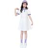 Girls Summer Polo Neck Romper Dress Princess Short Sleeve