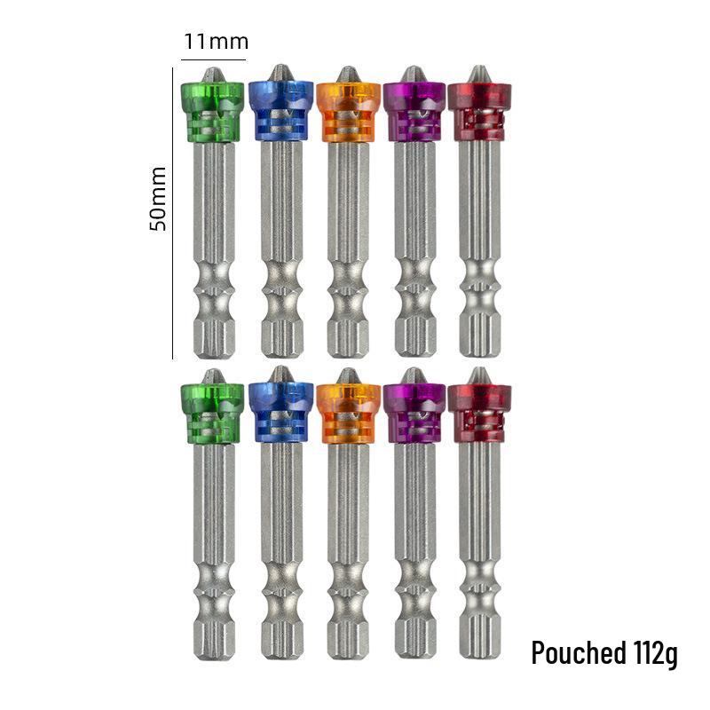 Five-Color PH2 Phillips Magnetic Ring Bit for Electric Screwdrivers (65/50mm)