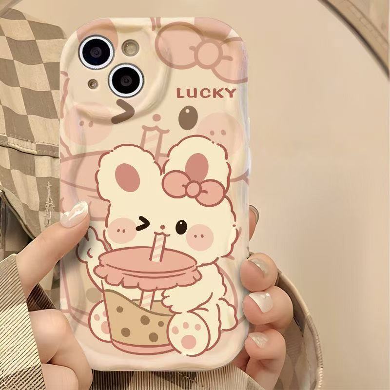 Cute Rabbit Is Suitable for Iphone16pro Mobile Phone Case Apple 15pro/14 Cartoon 13promax New 12x