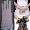 Üliõhuke päikesekaitsekreem hingav pitskindad Bride Wedding Etiquet Stage Gloves