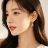 Waterdrop Gold Earrings Women Korean Simple New Style Slimming Daily Versatile Women Elegant Earrings Niche Design