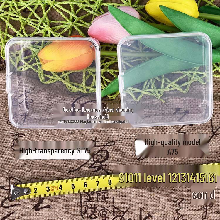 Rectangular Transparent Plastic Box for Storage and Packaging