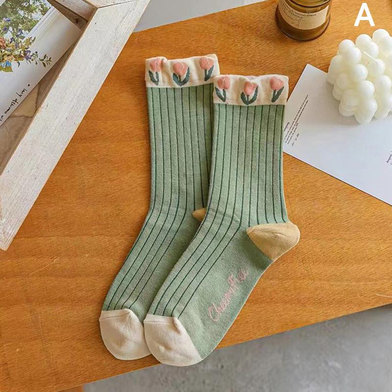 New Women Socks Korean Style Flower Trend Casual Cotton Socks Girls Frilly Ruffle Cute Sweet Breathable Kawaii Crew Socks Girls