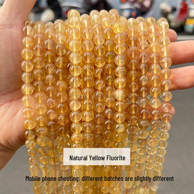 Jingde Jewelry Natural Green Fluorite Round Bead Bracelet - Semi-Finished Loose Beads for DIY Jewelry Accessories